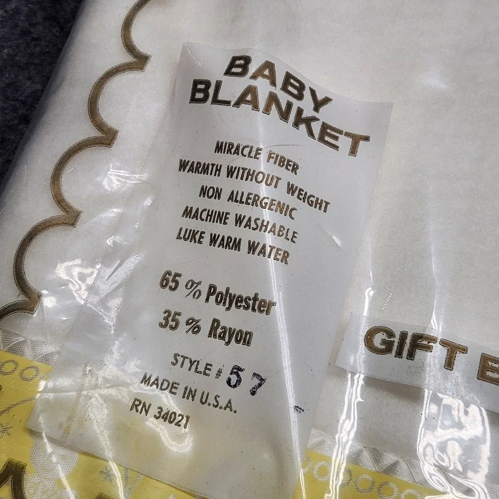 Vintage Bunnytex Baby Infant Blanket Miracle Fiber Satin Trim NOS Lot of 2
